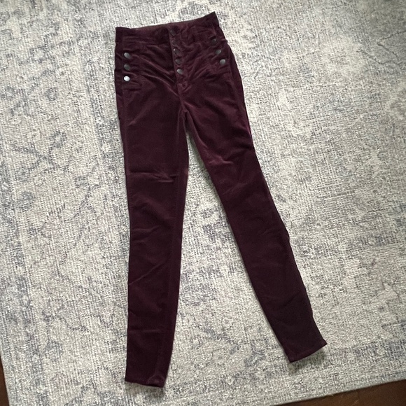 J brand velvet deep mulberry high rise skinny - Picture 4 of 13